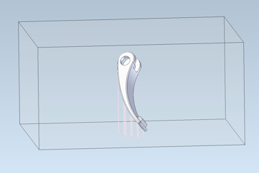 Supports created by the CGM 3D Modeler for the lightweighted lever