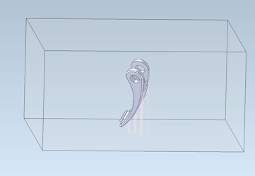 Supports created by the CGM 3D Modeler for the lightweighted lever